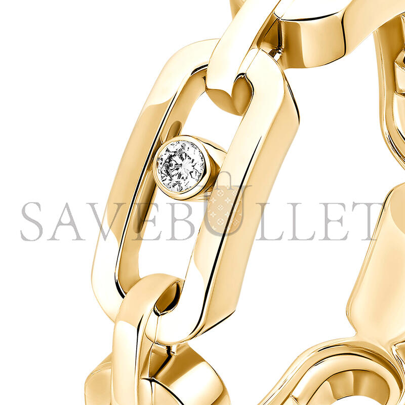 Mes1kaa move link ring yellow gold d1am0nd ring 12078-yg